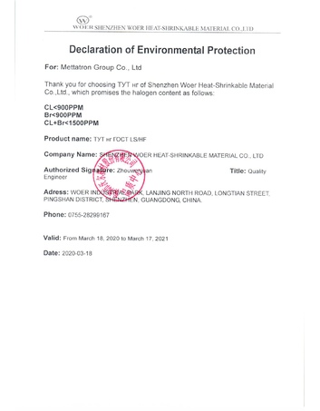 Declaration of environmental protection